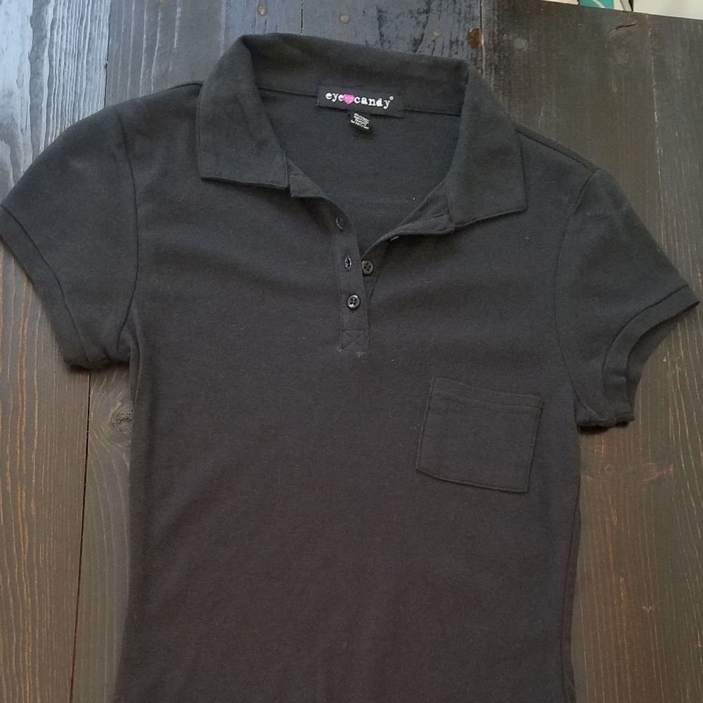 Black Collared Slim Fit T-Shirt